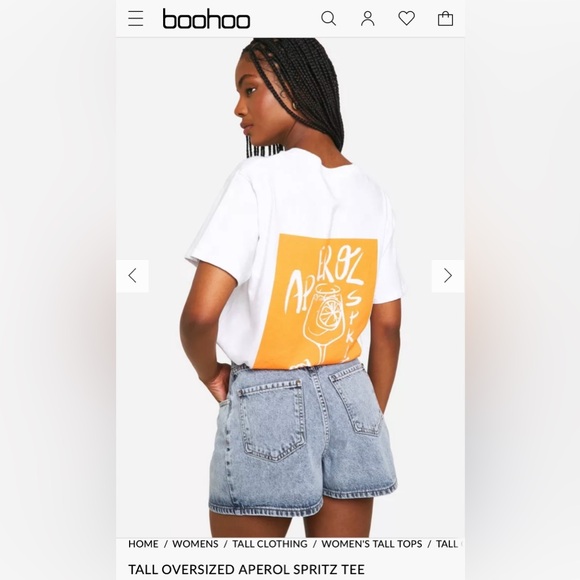 New With Tags Boohoo Aperol Spritz Oversized Shirt - Picture 2 of 5